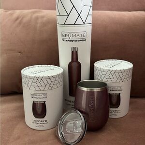 Glitter Merlot Wine Tumbler and matching tumblers, new never used.